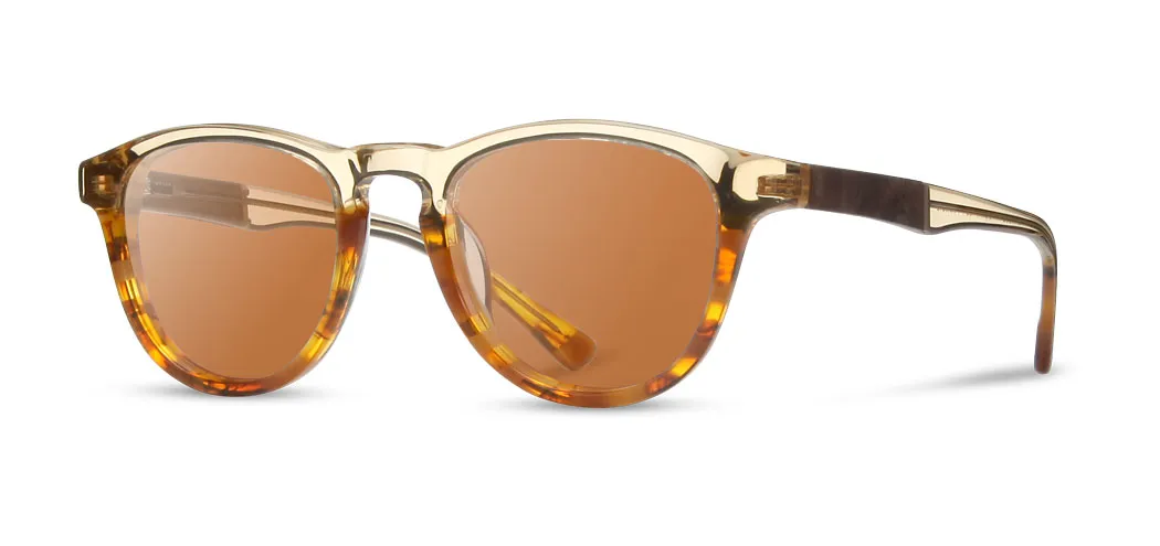 Shwood Francis Acetate Sunglasses - Canyon/Elm Burl/Brown