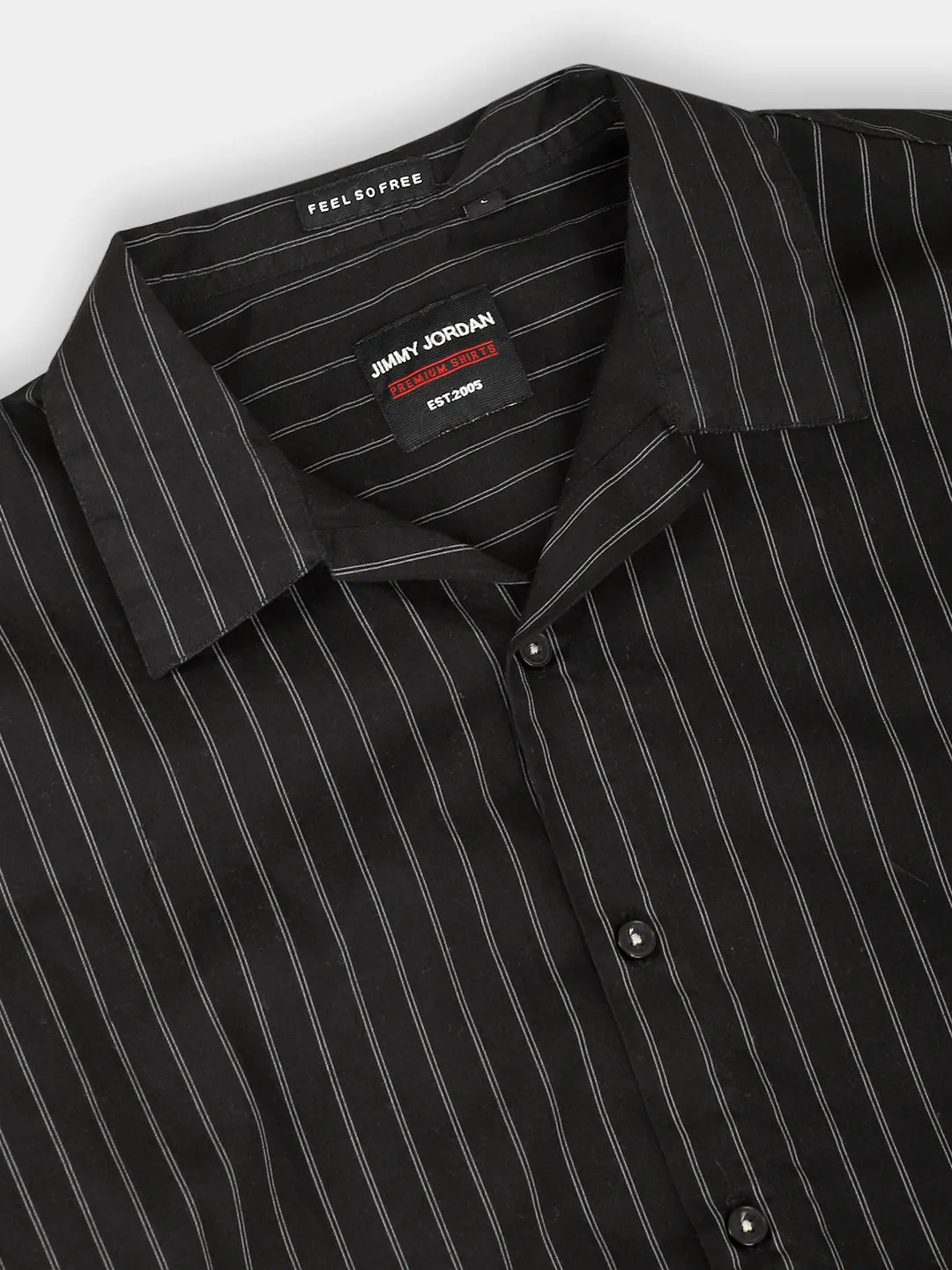 Stripe Vibe BlacK Half Sleeve Shirt