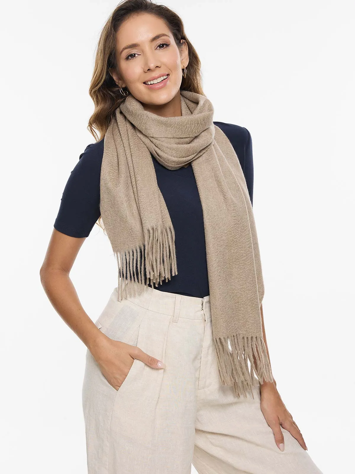 Taupe Cashmere Scarf