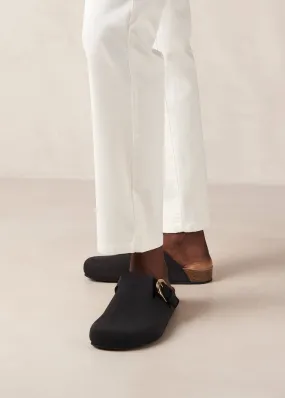 Travis Black Leather Mules